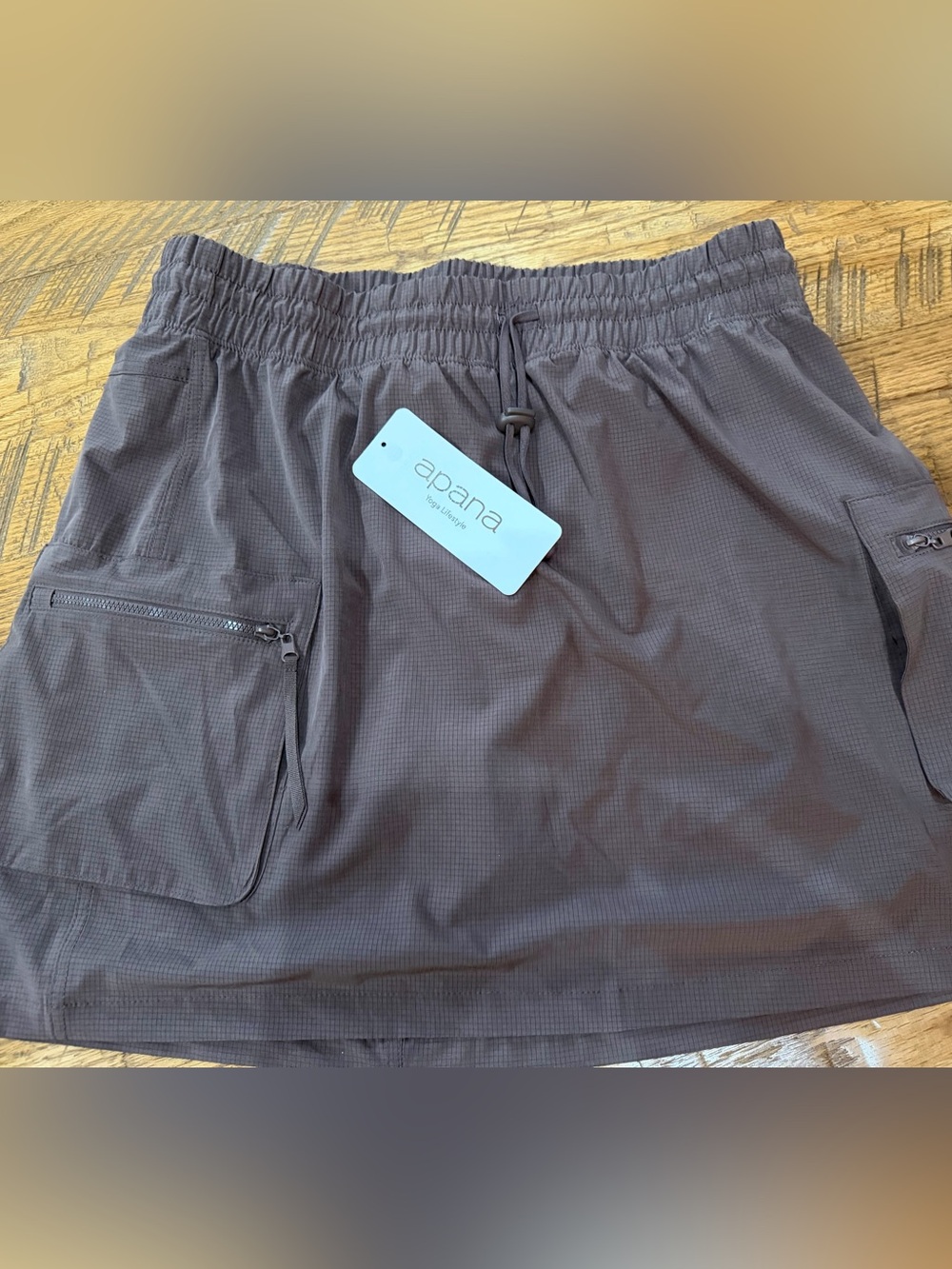 Apana Women's Dark Brown Athletic Cargo Skort